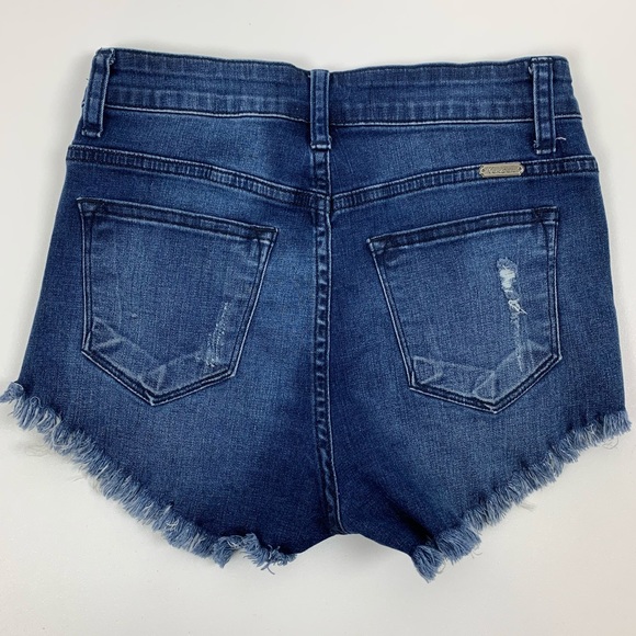 KanCan Distressed High Rise Cuttoff Denim Shorts S - Picture 2 of 9